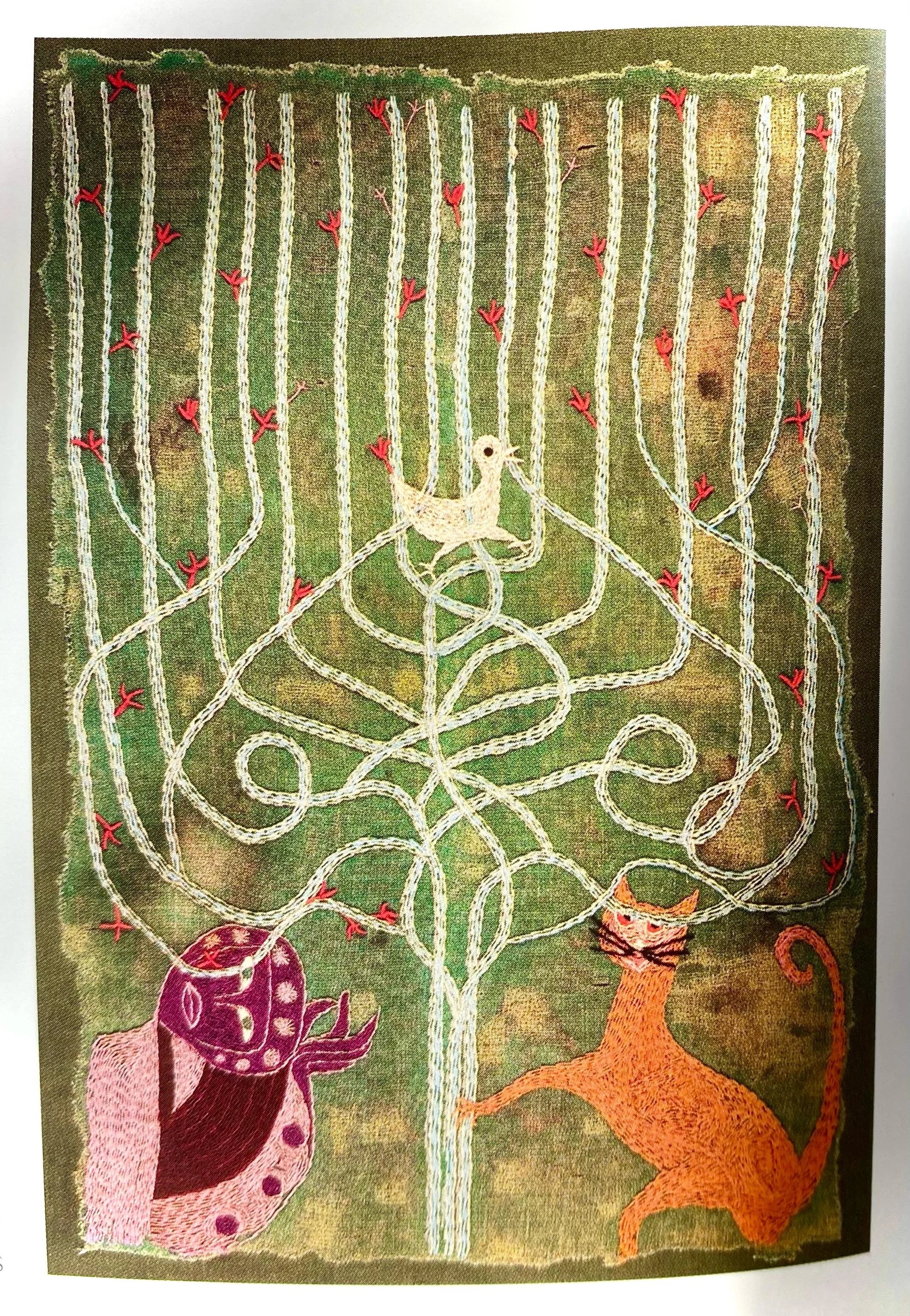 Arpillera: El pajarito de Violeta